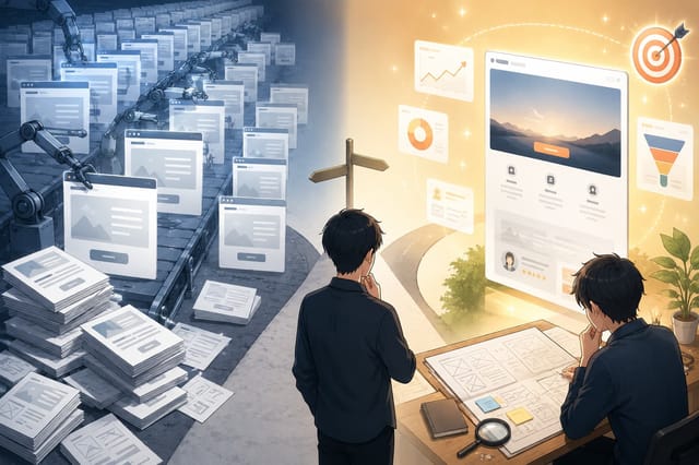 AIでLPは量産できる。でも”成果が出るLP”は逆に減っている｜「制作力の時代」から「判断力の時代」へ
